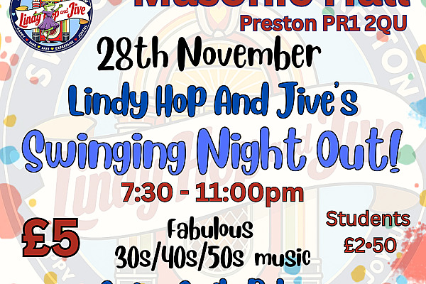 Lindy Hop and Jive's Swinging Night Out. Preston.